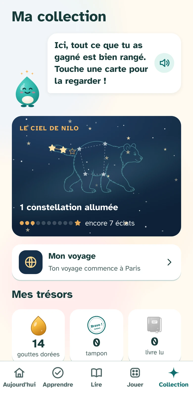 Ma collection : le ciel de Nilo et ses constellations.